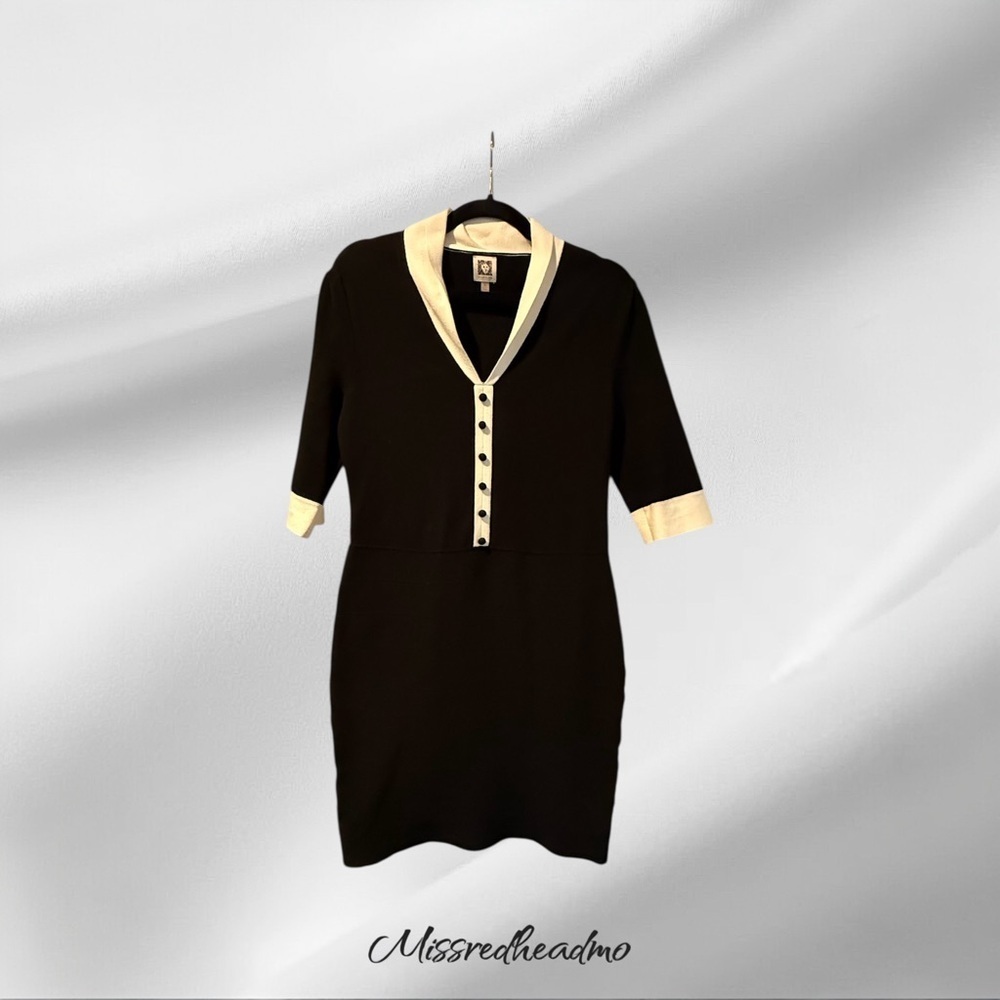 Anne Klein Black and Cream Mini Dress